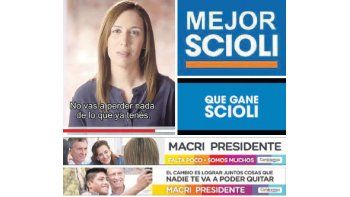 En el duelo de spots, el macrismo y el sciolismo salieron a probar distintas armas: Macri se ataja, vía Vidal y con nuevos eslóganes, de las acusaciones sobre que dará marcha atrás con políticas instauradas en estos años. Scioli, en tanto, personalizó absolutamente la campaña: “que gane Scioli” y “mejor Scioli” son dos mensajes de la campaña que tienen usinas publicitarias diferentes porque hay dos equipos simultáneos.