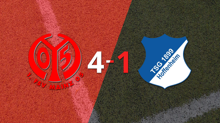 Mainz volteó el marcador y goleó 4-1 a Hoffenheim