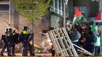Enfrentamientos entre la policía de Países Bajos y manifestantes pro-Palestina.
