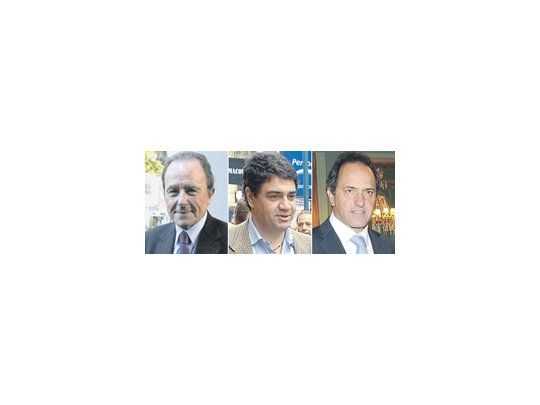 Enrique García. Jorge Macri. Daniel Scioli.