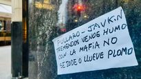 Uno de los carteles que aparecieron en el centro de Rosario.