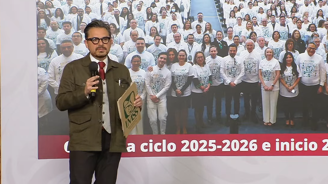 Zoé Robledo en la Mañanera de este martes.