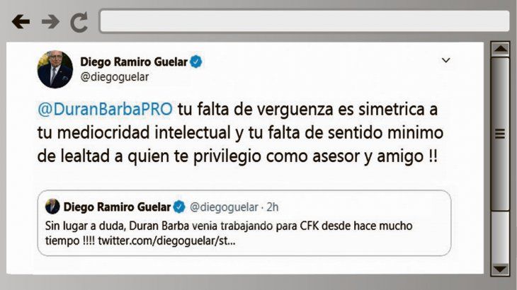furia. El macrismo reaccion&oacute; contra Jaime Dur&aacute;n Barba por sus declaraciones. Diego Guelar se subi&oacute; a Twitter para cuestionarlo.