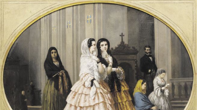 jean león pallière. Su cuadro “Señoras porteñas en la iglesia”.