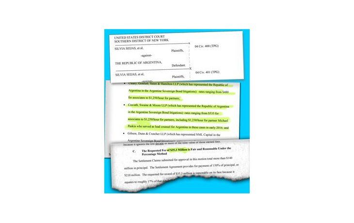 Justificación. Abogados que relaman a Griesa por sus honorarios, justificaron ayer su pedido en la facturación del estudio CGS&H.