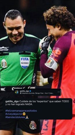 La sugestiva foto junto al exportero del América Memo Ochoa que publicó el cuestionado silbante La sugestiva foto junto al exportero del América Memo Ochoa que publicó el cuestionado silbante