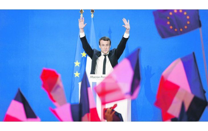 ámbito.com | Festejo. Emmanuel Macron, anoche, a la hora de celebrar un triunfo parcial pero que lo acerca notablemente a la presidencia de Francia.
