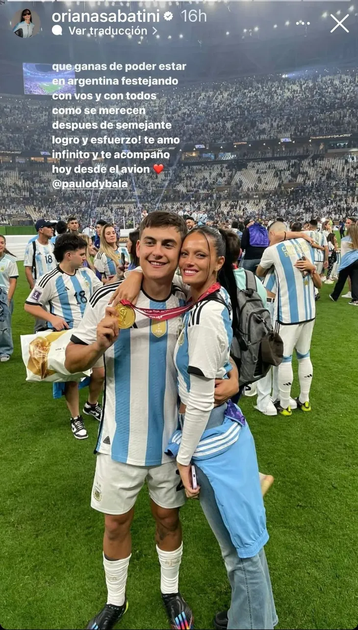 Oriana Sabatini explained why she was not with Dybala in the National Team match