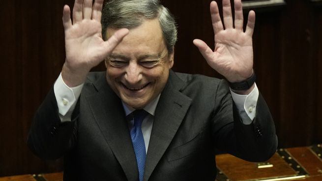 Mario Draghi saliente primer ministro de Italia.