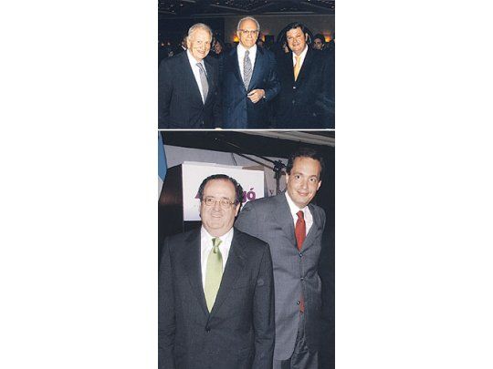 JorgeZorreguieta,SebastiánBagó eIgnacioGutiérrezZaldívar(arriba);AntonioGomiz(Repsol YPF)y UmbertoJunqueiraFarias (LomaNegra)(abajo); todosen la presentacióndellibro del«marchand»sobre elpintor KoekKoek.