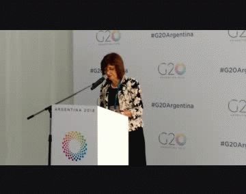 Conferencia de la ministra Patricia Bullrich en el G20