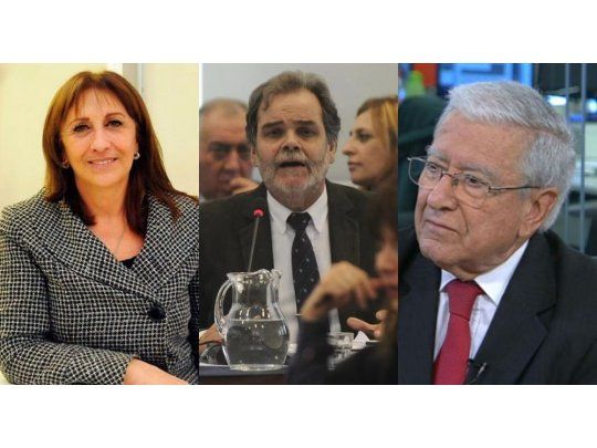 La especialista en materia previsional y diputada nacional Mirta Tundis, el defensor de la Tercera Edad, Eugenio Semino y el titular de Consumidores Libres y exdiputado Héctor Polino.