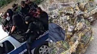 A la derecha, un narcotraficante es arrestado en la Zona Norte de Río de Janeiro con equipo de francotirador; a la izquierda, un grupo criminal patrulla la Praça Seca, también en la Zona Norte de Río. A la derecha, un narcotraficante es arrestado en la Zona Norte de Río de Janeiro con equipo de francotirador; a la izquierda, un grupo criminal patrulla la Praça Seca, también en la Zona Norte de Río.