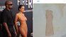 The model entered the event with a black cover and revealed her dress when she started posing in front of the cameras. The model entered the event with a black cover and revealed her dress when she started posing in front of the cameras.