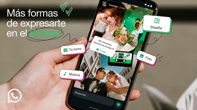WhatApp actualiza los Estados para crear contenido multimedia.&nbsp;