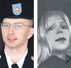 Bradley Manning como soldado del Ejército de EE.UU. y como Chelsea