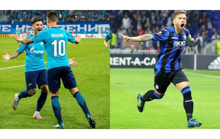 Rigoni y Papu Gómez festejaron en la Europa League.