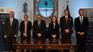 Pablo Quirno, Luis Caputo, Horacio Marín, Sarah Whitten, Christofer Landau y John Jovanovic durante la firma del acuerdo.&nbsp;