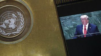 El presidente Trump, durante su exposici&oacute;n el a&ntilde;o pasado en la Asamblea General de la ONU.