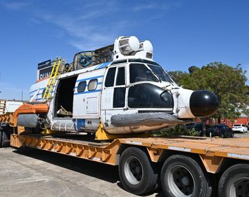 Prefectura donó a un museo un helicóptero condecorado por su rol en Malvinas