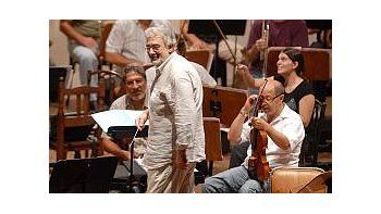 Plácido Domingo durante los ensayos