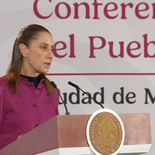 Claudia Sheinbaum en la Mañanera del Pueblo.