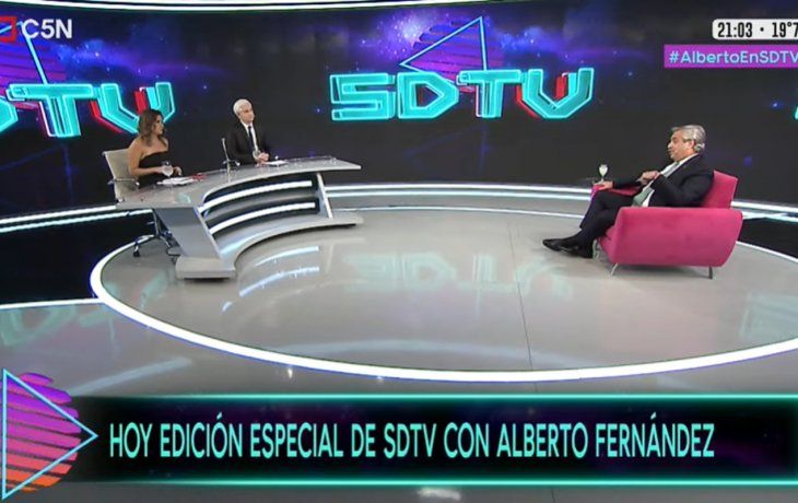 Alberto Fernández en Sobredosis de Tv por C5N.&nbsp;