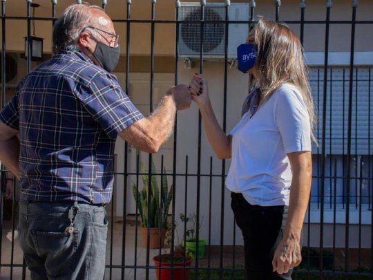 Malena Galmarini inauguró una nueva red cloacal.