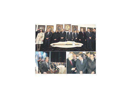 La gobernadora santiagueña, Claudia Abdala de Zamora; el titular del PJ y gobernador jujeño, Eduardo Fellner; los anfitriones José y Beatriz Alperovich, el vicepresidente Amado Boudou; el presidente provisional del Senado, Gerardo Zamora; el ministro de Justicia, Julio Alak; el presidente de Diputados, Julián Domínguez y el jefe de Gabinete, Jorge Capitanich, encabezaron el 198° aniversario de la Declaración de la Independencia.