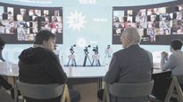 VIRTUAL. Leandro Santoro y Daniel Gollán en el encuentro virtual de candidatos del FdT con fiscales que se encuentran en distritos países y vigilarán las elecciones de noviembre.