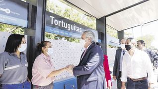 inflación. Alberto Fernández visitó ayer  la renovada estación de Tortuguitas en la provincia de Buenos Aires.