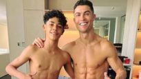 Cristiano Junior junto a su padre, Cristiano Ronaldo