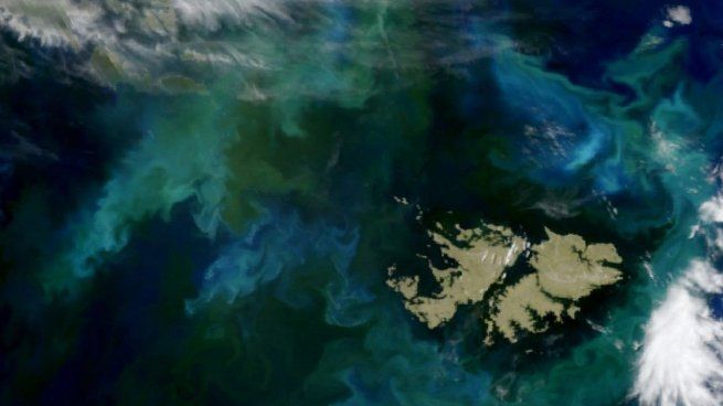 La imágen de las Islas Malvinas tomada desde un satélite