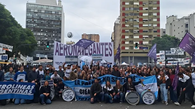 Los aeronavegantes se movilizan al Congreso.