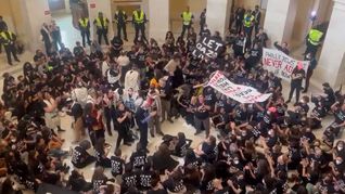 Cientos de manifestantes ingresaron al Capitolio de EEUU.&nbsp;