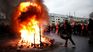 Thousands of protesters marched through the streets of Paris during the strike against the budget cuts.