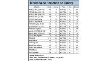 Los novillitos cayeron un 2,3%