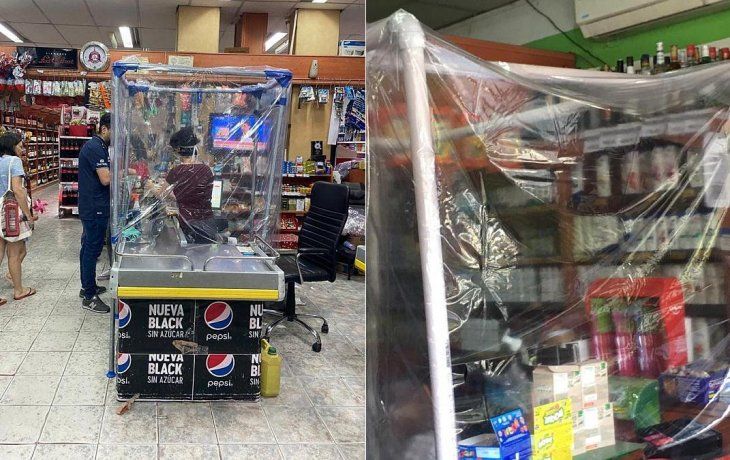 Este viernes decenas de supermercados chinos amanecieron con corralitos de aislamiento. Los clientes se sorprendieron y fotografiaron la rareza.&nbsp;