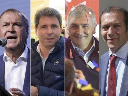 Gobernadores reelectos. Schiaretti, Uñac, Morales, Gutiérrez y Manzur.