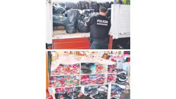 Indumentaria, calzado y juguetes estaban depositados en los talleres clandestinos, donde además vivían familias.