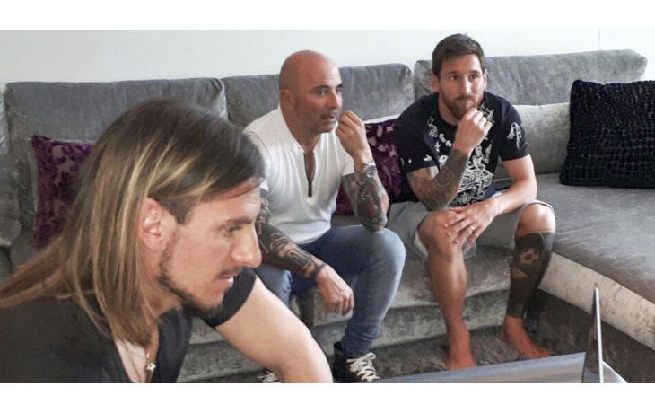 Sampaoli y Messi estuvieron reunidos en Barcelona.