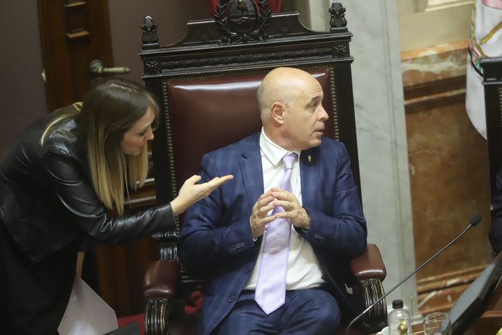 Anabel Fernández Sagasti y Bartolomé Abdala, dos posturas antagonistas en el Senado. Anabel Fernández Sagasti y Bartolomé Abdala, dos posturas antagonistas en el Senado.