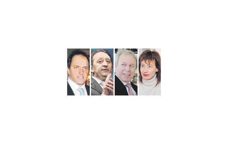 Daniel Scioli, Celso Jaque, Daniel Peralta, Fabiana Ríos