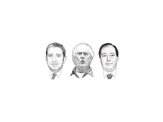 Julio Cobos, Fernando Pino Solanas y Ernesto Sanz