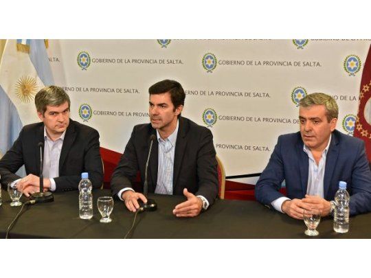 En Salta, Marcos Peña, Juan Manuel Urtubey y José Cano.
