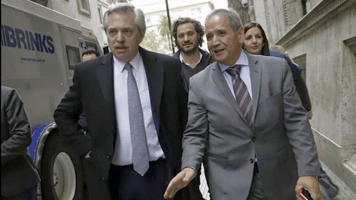 Alberto Fernández, Sergio Palazzo y Santiago Cafiero