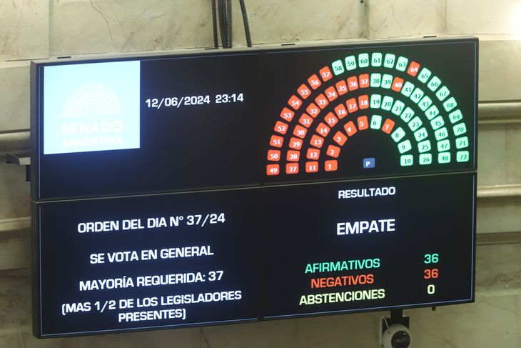 Empate en el Senado, con la postura final de los santacruceños en rechazo.