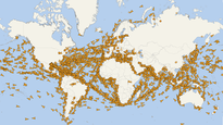Mapa en tiempo real de los buques de petróleo y GNL en el mundo.&nbsp;