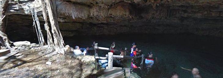 .The Dzonbakal cenote, where the Argentine diver was found dead. .The Dzonbakal cenote, where the Argentine diver was found dead.