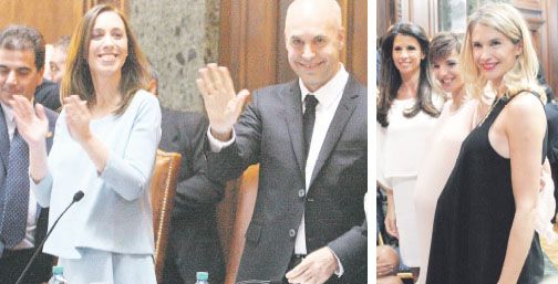 Rodríguez Larreta juró en la Legislatura. Entre los invitados, Analía Maiorana (esposa de Santilli), Bárbara Diez (de Larreta) y Julieta Spina (cuñada del nuevo jefe).